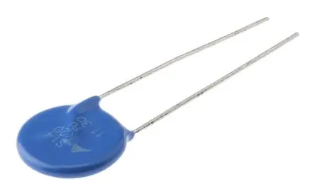 Produktfoto 1 von TDK Metalloxid-Varistor, 6.8 nF, 33 V / 10 A 2970 V, 1000 A max., Ø 15.5 mm, 4.6 mm, L. 43.5 mm