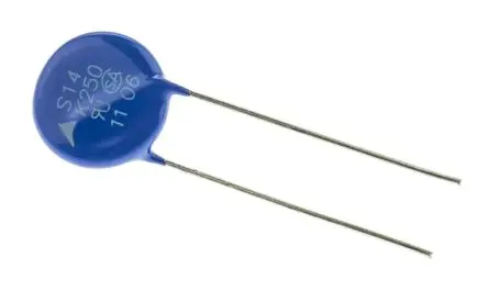 Produktfoto 1 von TDK Metalloxid-Varistor, 490 pF, 390 V / 50 A 2970 V, 4500 A max., Ø 15.5 mm, 4.8 mm, L. 43.5 mm