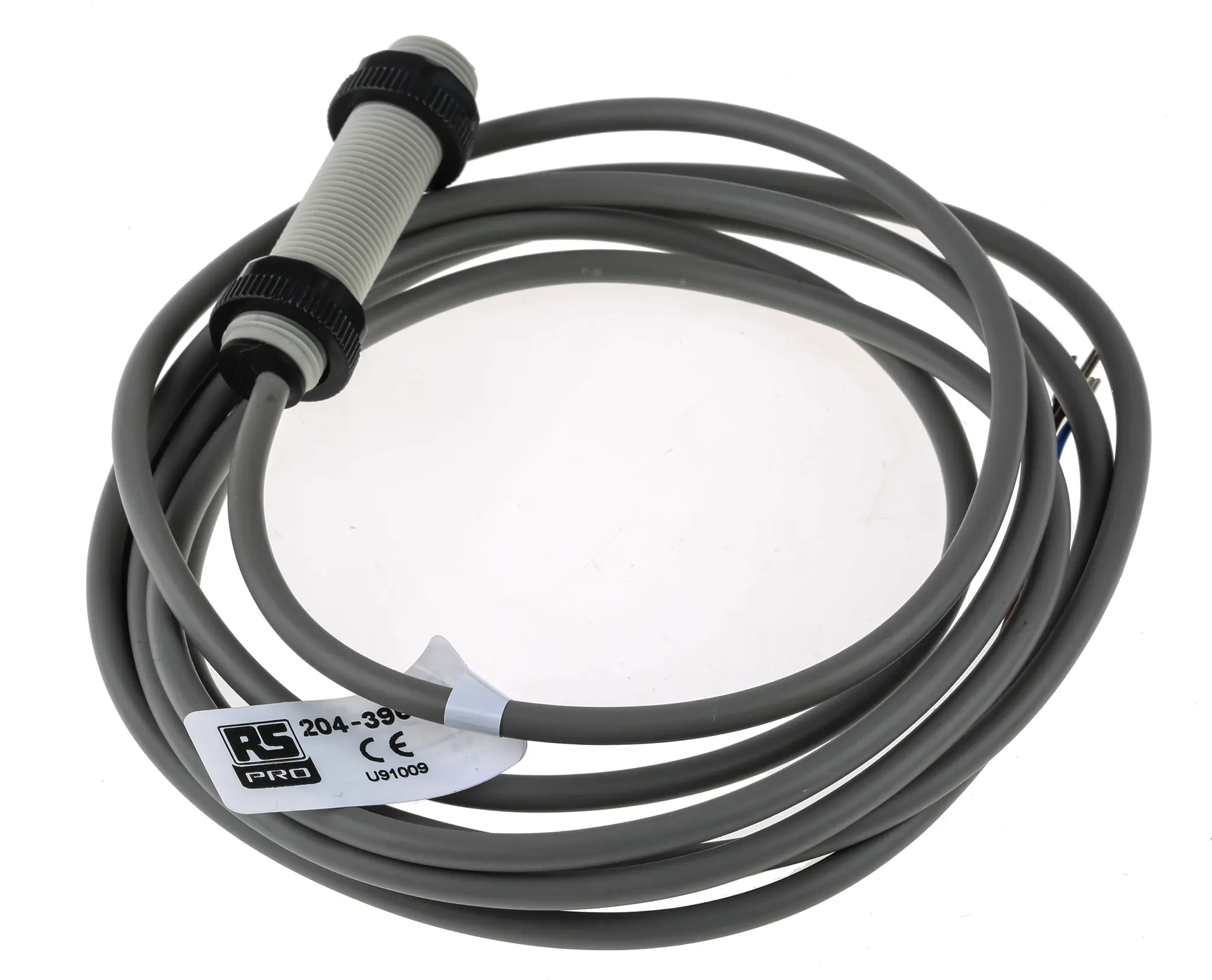 Produktfoto 1 von RS PRO zylindrisch Optischer Sensor, Diffuse Reflexion, Bereich 0,15 m, NPN-Schließer Ausgang, Anschlusskabel,