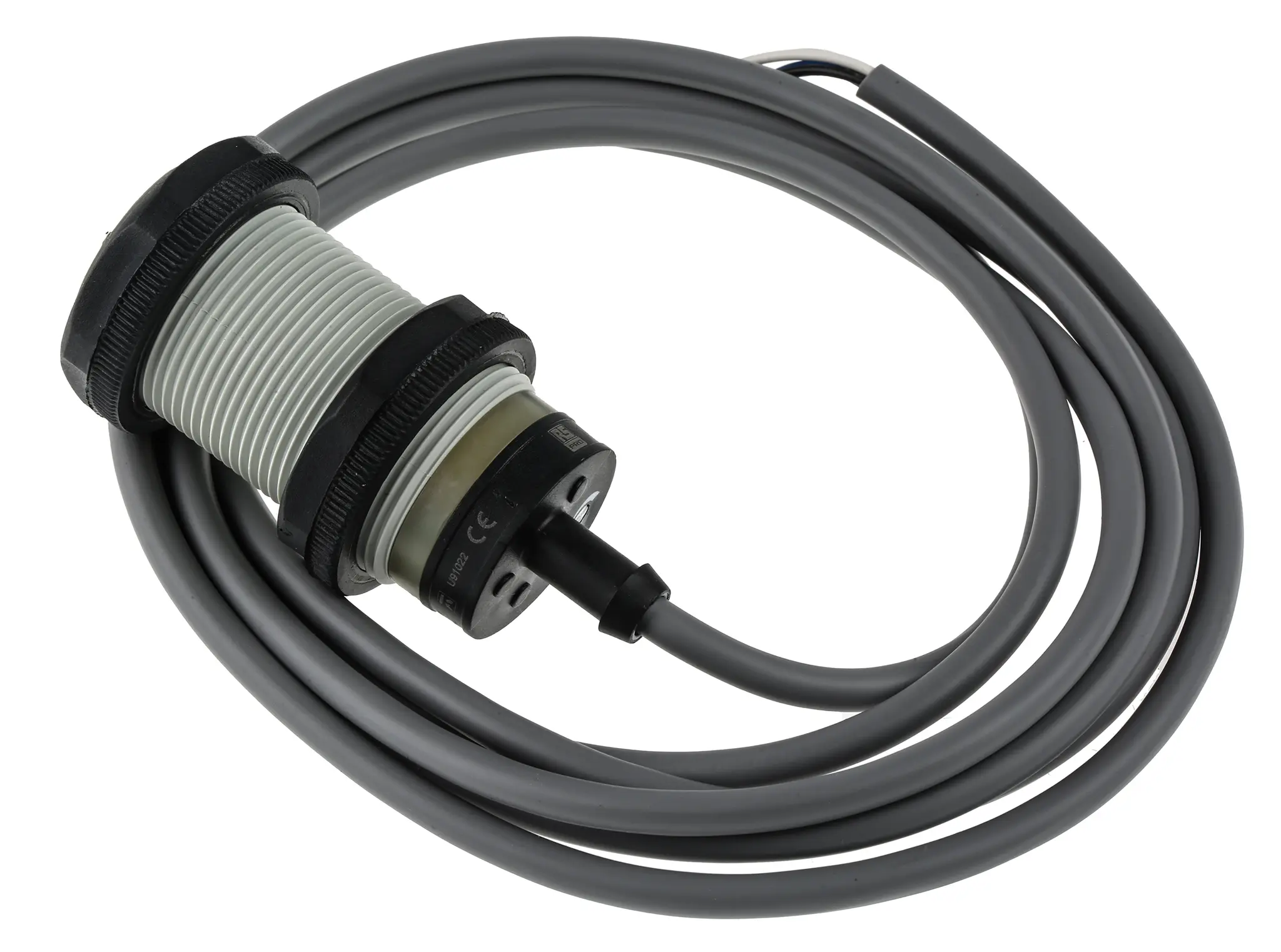 Produktfoto 1 von RS PRO zylindrisch Optischer Sensor, Diffuse Reflexion, Bereich 1 m, PNP NO+NC Ausgang, Anschlusskabel,