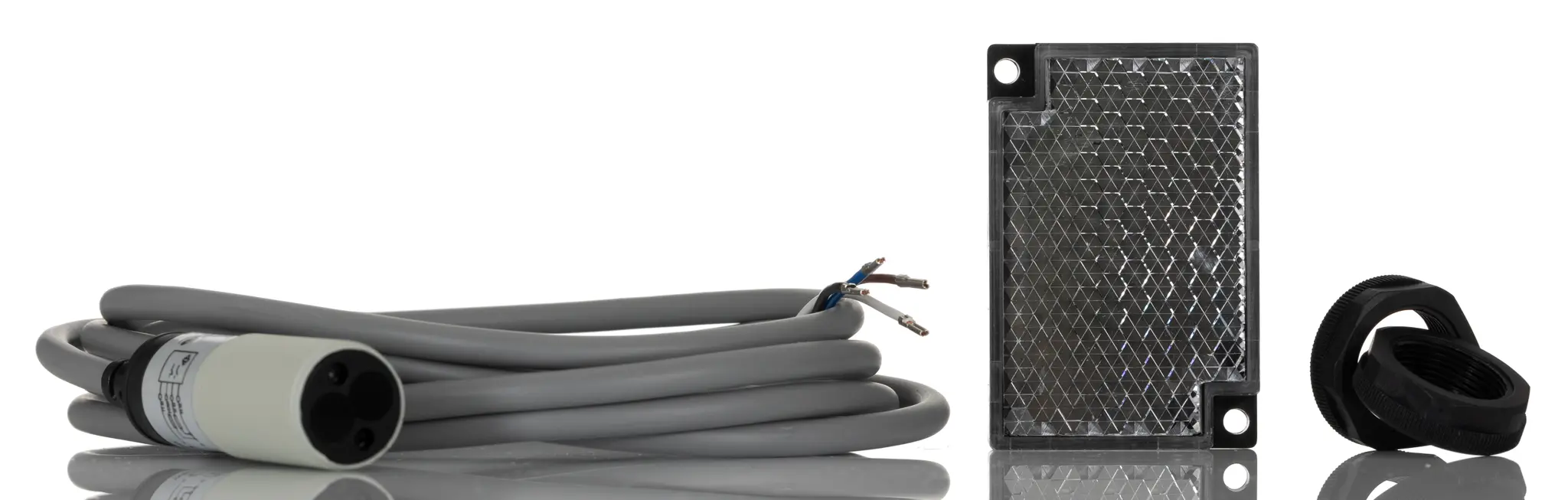 Produktfoto 1 von RS PRO zylindrisch Optischer Sensor, Retroreflektierend, Bereich 3 m, NPN NO+NC Ausgang, Anschlusskabel,