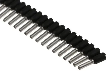 Produktfoto 1 von Weidmüller Aderendhülsen-Crimp, Stift ø 1.7 mm, Schwarz, Polypropylen, 8 mm, 14mm, Isoliert, 16 AWG max.