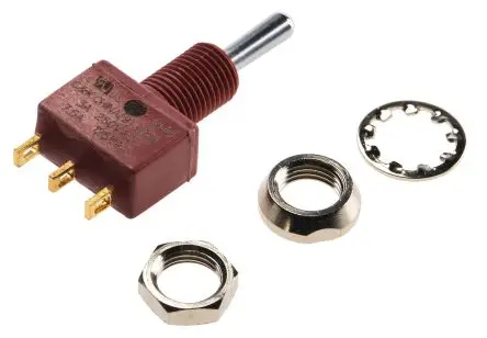 Produktfoto 1 von C & K Panel Kippschalter 1-poliger Umschalter, Ein-Aus-Ein, 28 V dc, 125 V ac, 7.5A, IP57, Lot