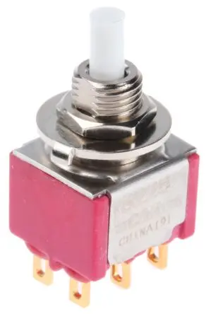 Produktfoto 1 von C & K 8020 Druckschalter Tastend Panel Ø 6.4 mm, 2-poliger Umschalter / 400mA