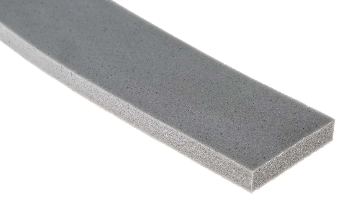 Produktfoto 1 von RS PRO Polyvinylchlorid Schaumstoff Klebeband, Einseitig, Grau, Stärke 6 mm, 25 mm x 15 m