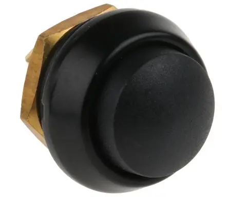 Produktfoto 1 von ITW 59 Miniaturdruckschalter Panel Ø 14 mm, SPST Schwarz, IP67