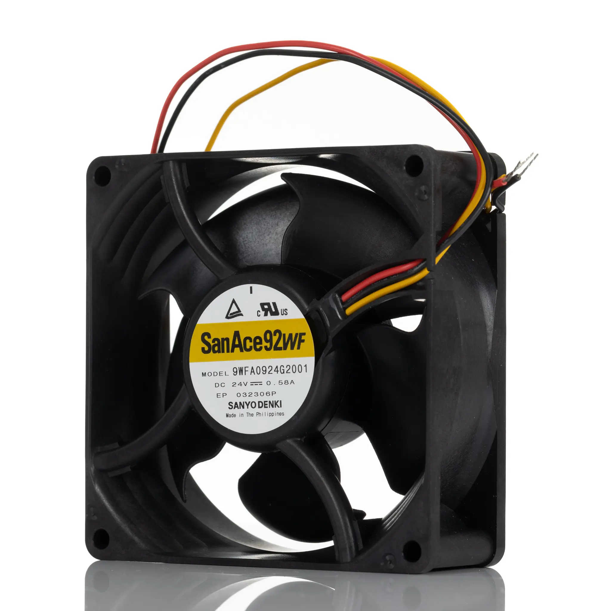 Produktfoto 1 von Sanyo Denki DC-Axiallüfter, Kugellager, 24 V dc / 13.9W, 92 x 92 x 32mm, 9600U/min, 109.5cfm