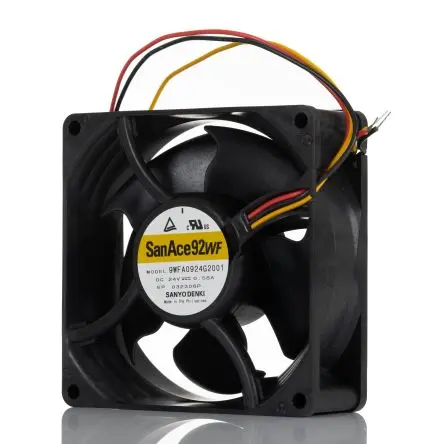 Produktfoto 1 von Sanyo Denki San Ace Axiallüfter, Kugel, 24V dc / 13.9 W 580 mA, 9600 U/min, 109.5 cfm IP68 92 mm 92mm 32 mm