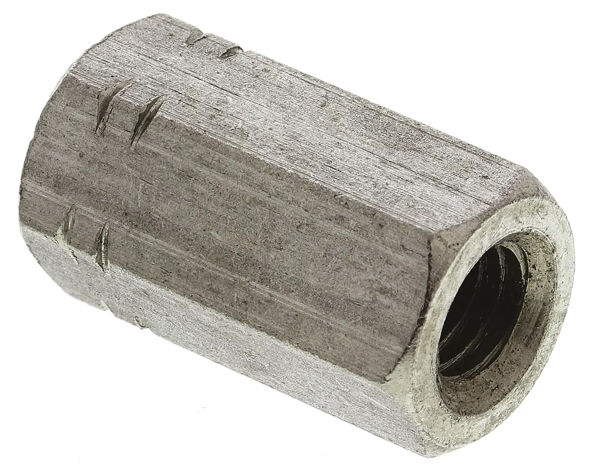 Produktfoto 1 von RS PRO Edelstahl Kupplungsmutter, M8 x 24 mm glatt