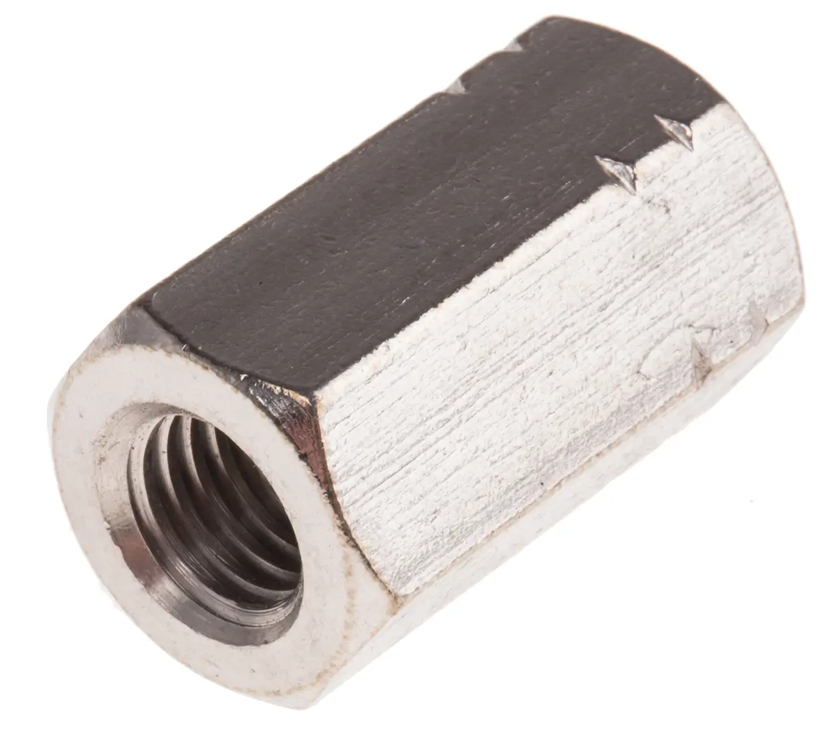Produktfoto 1 von RS PRO Edelstahl Kupplungsmutter, M10 x 30 mm glatt