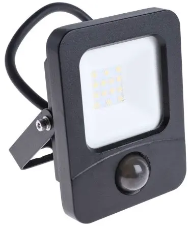 Produktfoto 1 von PowerLED Flex-PIR Flutlicht 2835 10 W Schwarz, 265V ac / 1000 lm Bewegungsmelder inkludiert, IP65