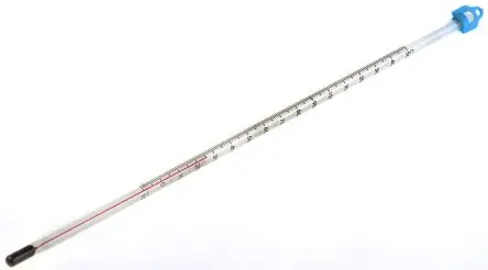 Produktfoto 1 von Brannan Glasthermometer, Spiritus rot, 150 °C, ±1 Division, Typ Eintauchen