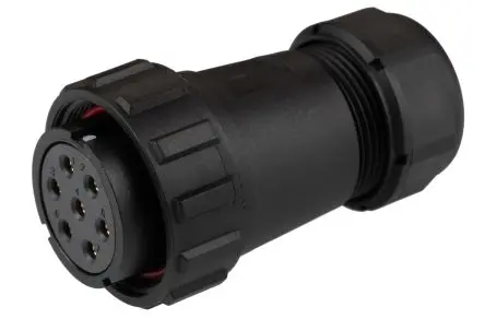 Produktfoto 1 von RS PRO SP29 38.8 mm Rundsteckverbinder Stecker 7-polig Buchse 10A Kabel IP68
