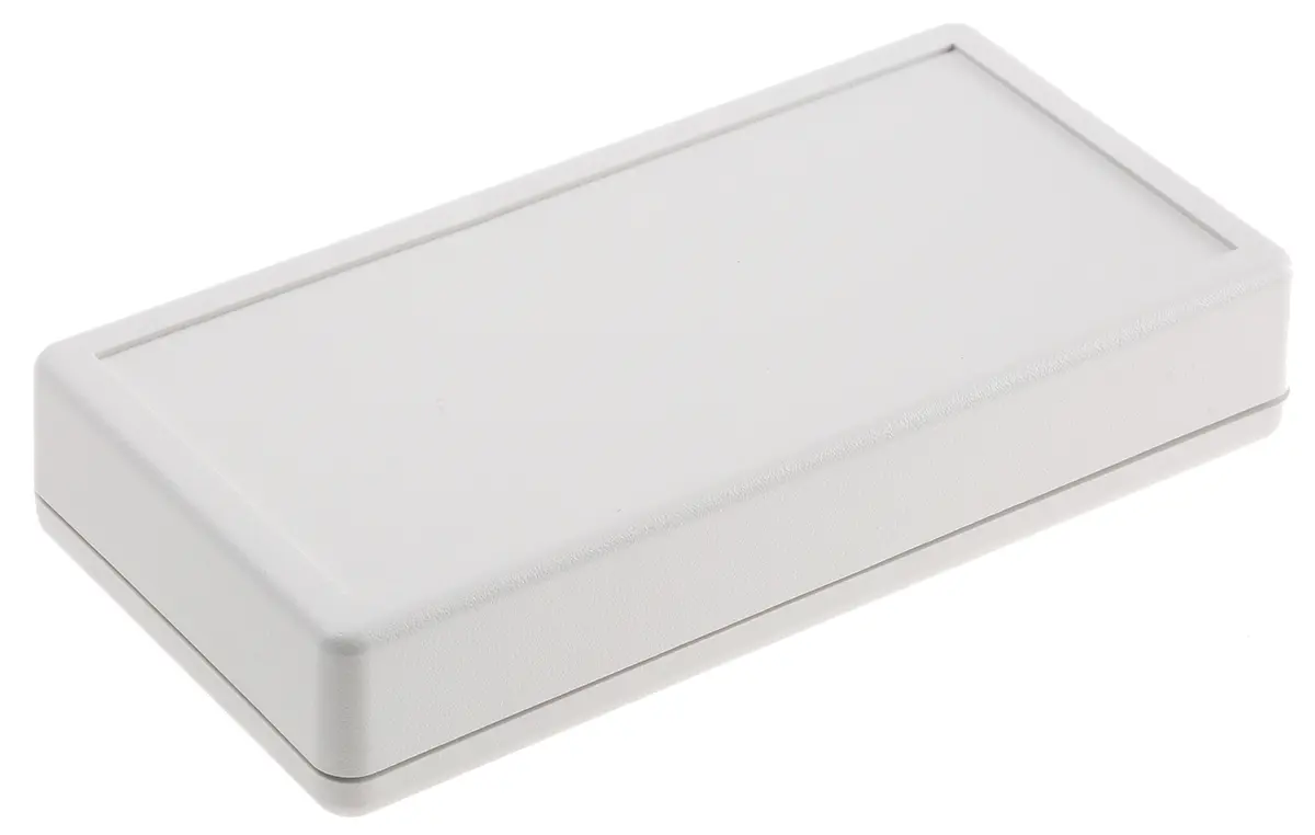 Produktfoto 1 von Hammond Serie 1599 Tragbares Gehäuse, ABS, 65 mm, 130 mm, H. 25 mm, Grau, IP54