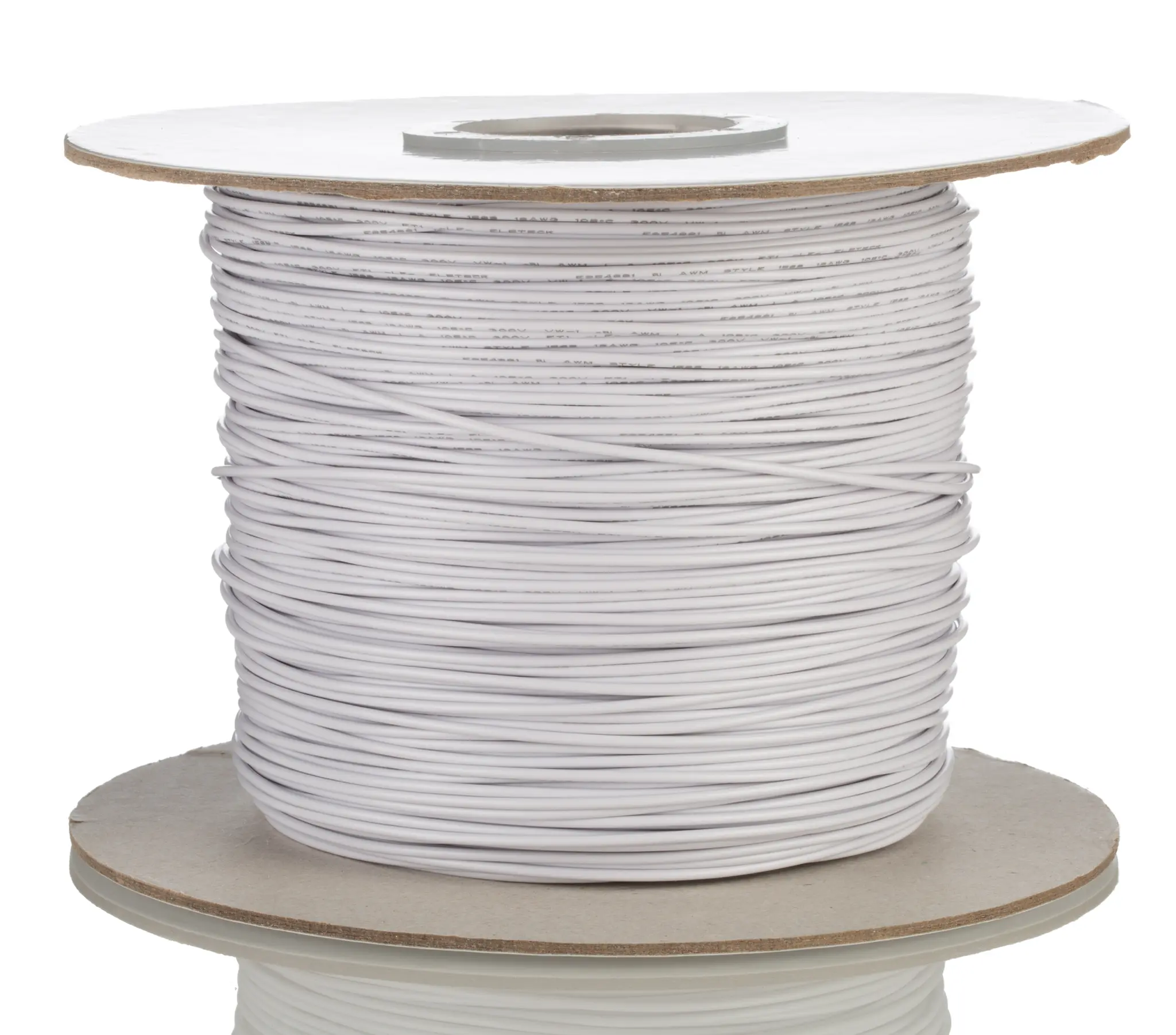 Produktfoto 1 von RS PRO Einzeladerleitung 0,81 mm², 18 AWG 305m Weiß PVC isoliert 16/0.25 mm Litzen