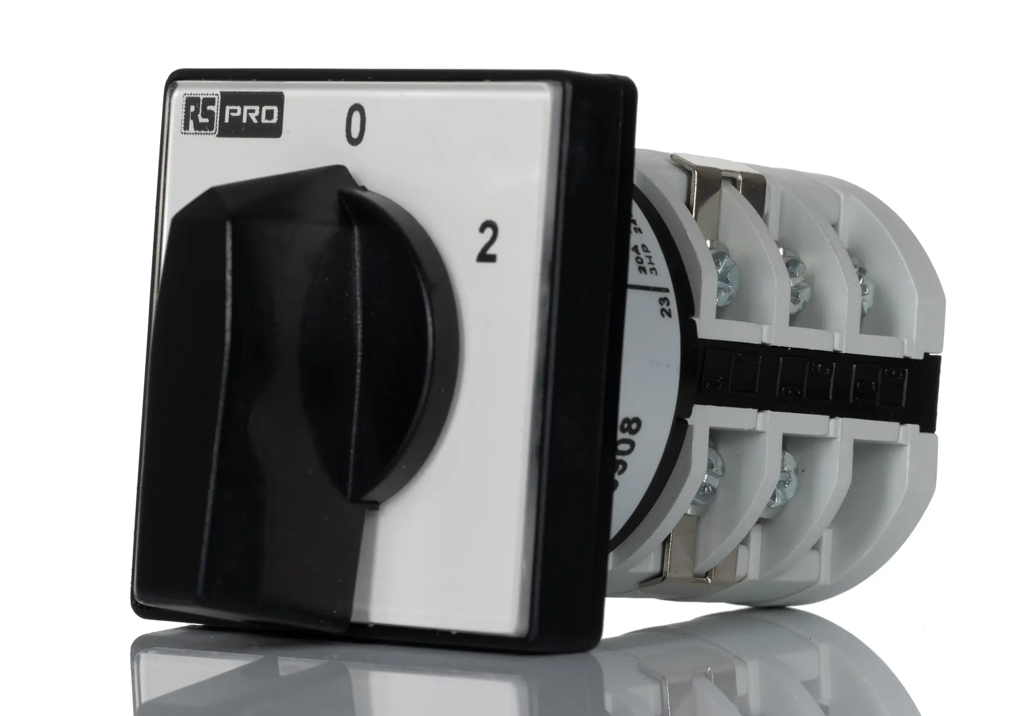 Produktfoto 1 von RS PRO Nockenschalter, 3-polig / 20A, 5NO, 690 V, 3-phasig, 3-Stufen