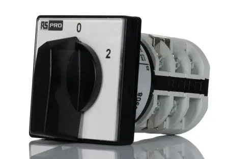 Produktfoto 1 von RS PRO Nockenschalter 20 A, 3-phasig, 3-Stufen Knopf Schraube, 60 °-Wurfwinkel