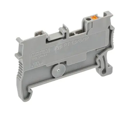 Produktfoto 1 von Phoenix Contact PT 1 Anschlussklemmenblock für Durchkontaktierung 1 Grau, 0.14mm², 1.5 mm², 500V Einsteck-Anschluss