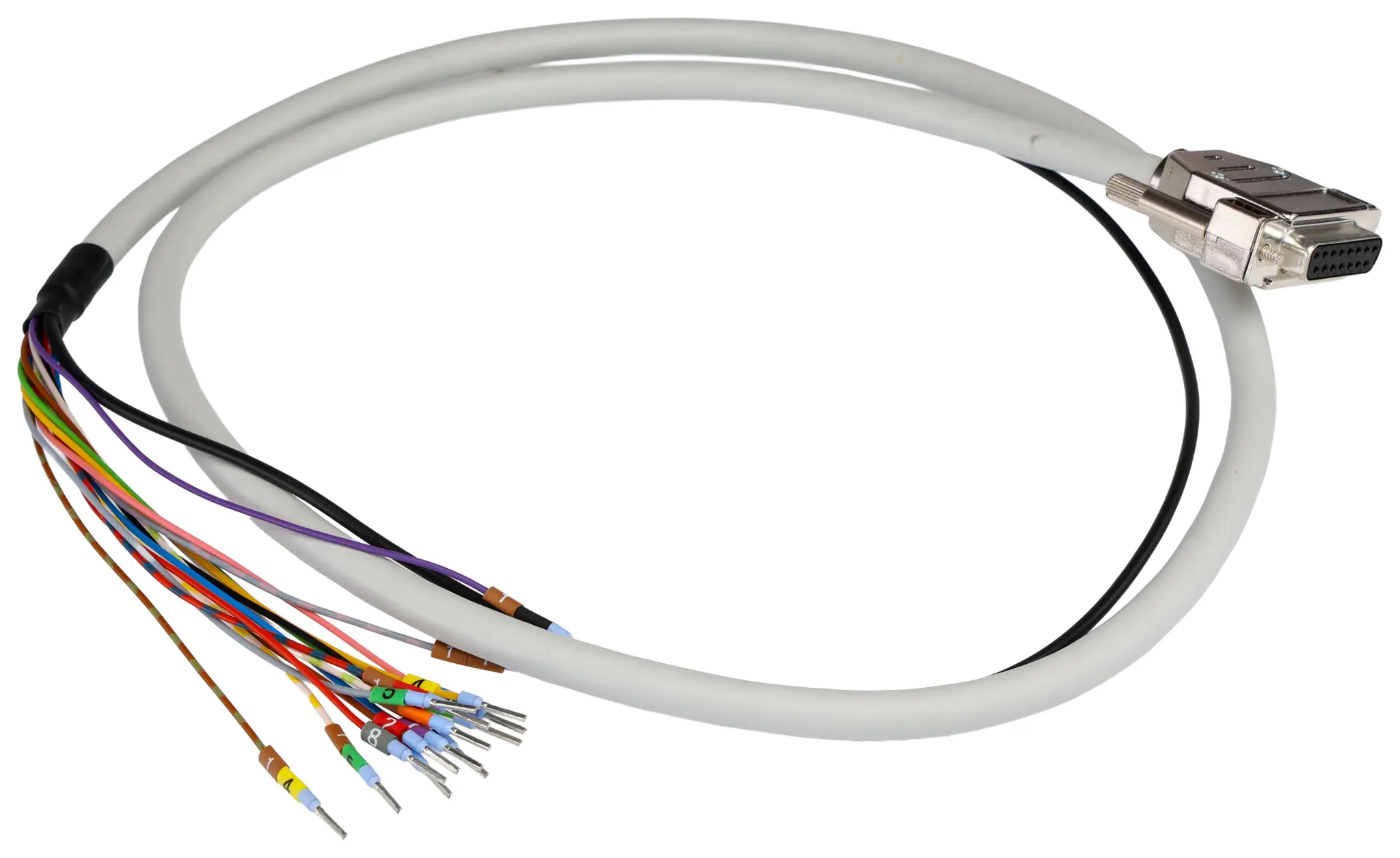Produktfoto 1 von Phoenix Contact Kabel / DB15 Buchse / Nicht abgeschlossen, 1 m Halbsteifes Polyvinylchlorid, Grau, cUL, CSA, EAC