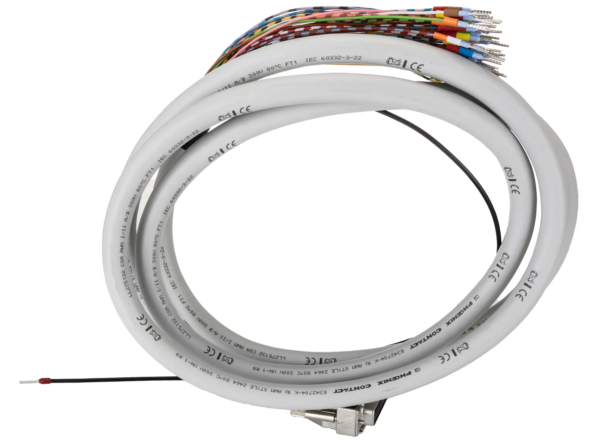 Produktfoto 1 von Phoenix Contact Kabel / DB50 Buchse / Nicht abgeschlossen, 2 m Polyvinylchlorid, Grau, cUL, CSA, EAC