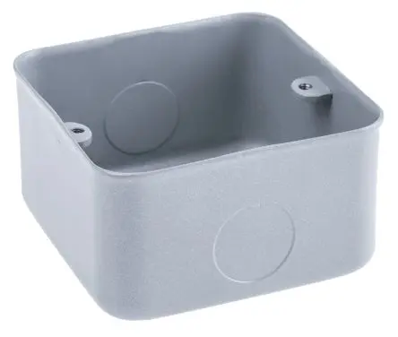 MK Electric Metal Clad Einbaubox Glänzend, 2-fach, Aluminium, 73mm BS, 40 mm IP20 Oberfläche, Bündige Montage, 86 mm,
