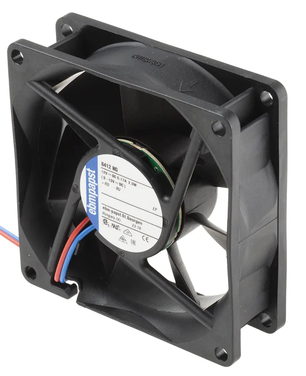 Produktfoto 1 von ebm-papst 8400 N DC-Axiallüfter, Gleitlager, 12 V dc / 2W, 80 x 80 x 25mm, 3100U/min, 69m³/h