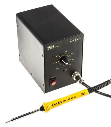 Produktfoto 1 von Antex Electronics 660A Lötstation, Typ G – Britisch 3-polig Löten 50 W / 230V, 1-Kanal Analog