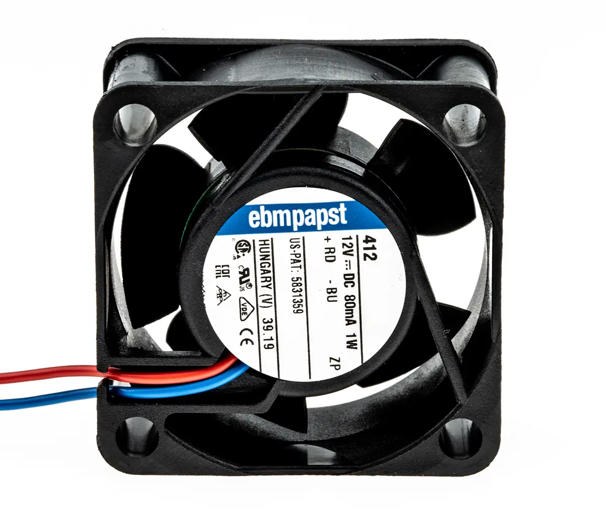 Produktfoto 1 von ebm-papst 400 DC-Axiallüfter, Gleitlager, 12 V dc / 800mW, 40 x 40 x 20mm, 6000U/min, 10m³/h