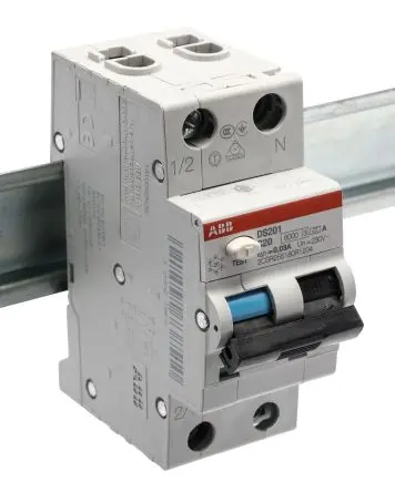 Produktfoto 1 von ABB System Pro M Compact DS201 FI/LS-Schalter (RCBO) 20A, 2-polig Typ C, Empfindlichkeit 30 mA