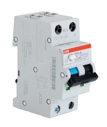 Produktfoto 1 von ABB System Pro M Compact DS201 FI/LS-Schalter (RCBO) 16A, 2-polig Typ C, Empfindlichkeit 30 mA
