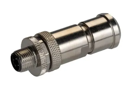 Produktfoto 1 von RS PRO CNM12 21 mm M12 Rundsteckverbinder Stecker 4-polig Stecker 4A Schraubanschlussklemme IP67