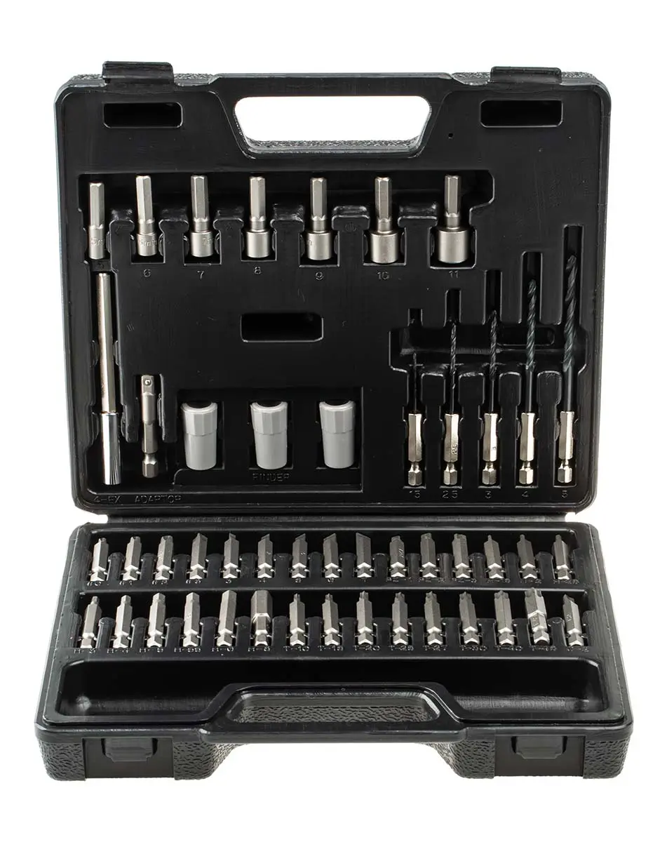 Produktfoto 1 von RS PRO Sechskant, Phillips, Pozidriv, Geschlitzt, Innensechsrund Treiberbit CrV-Stahl 1/4 in Hex 2, Hex 2.5, Hex 3, Hex