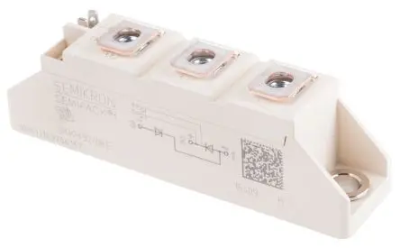 Produktfoto 1 von Semikron Danfoss SCR Modul Dioden-/Thyristor-Modul SCR 95 A SEMIPACK1 800 V, Gate-Trigger 150 mA 2 kA 1.65 V