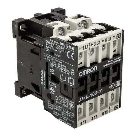 Produktfoto 1 von Omron J7KN Schütz 24V ac-Spule, 3-polig, 415V / 10 A 24V ac 4 kW 1 Öffner Motorsteuerung 1-Hilfskontakte