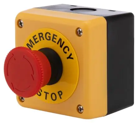 Produktfoto 1 von Omron A22NE Drucktaste-Steuerstation 1 Öffner Rot, IP65 Gelb Ø 22 mm Not-Aus