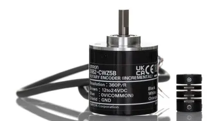 Produktfoto 1 von Omron E6B2 Inkrementalgeber Inkremental 360 Impulse/Umdrehung/U, 24V dc, 6000 U/min, PNP, offener Kollektor mit Ø 6 mm