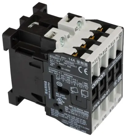 Produktfoto 1 von Omron J7KN Schütz 24V ac-Spule, 3-polig / 14 A 45V 5.5 kW 3 Schließer, 1 Öffner 4-Hilfskontakte