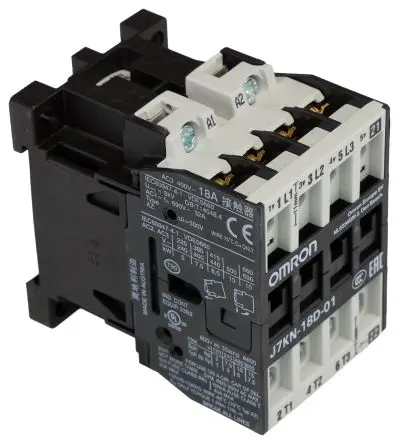 Produktfoto 1 von Omron J7KN Schütz 24V ac-Spule, 3-polig / 18 A 45V 7.5 kW 3 Schließer, 1 Öffner 4-Hilfskontakte