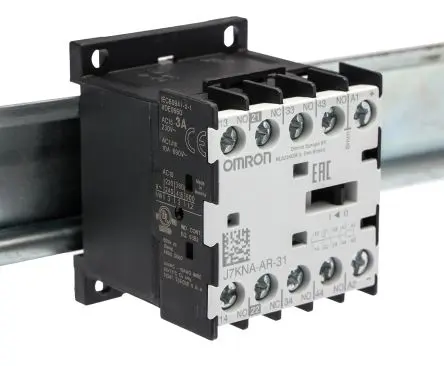 Produktfoto 1 von Omron J7KNA-AR Schütz 24V dc-Spule, 4-polig / 10 A 24V dc 2.5 W 3 Schließer, 1 Öffner Stillson-Rohr 2-Hilfskontakte