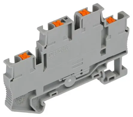 Produktfoto 1 von Phoenix Contact PTTB 2.5-2BE Bauteil-Anschlussklemmenblock 2 Grau, 0.14mm², 4 mm², 500V Einsteck-Anschluss