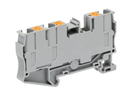 Produktfoto 1 von Phoenix Contact PT 6 Anschlussklemmenblock für Durchkontaktierung 1 Grau, 10mm², 1kV Einsteck-Anschluss IECEx/ATEX