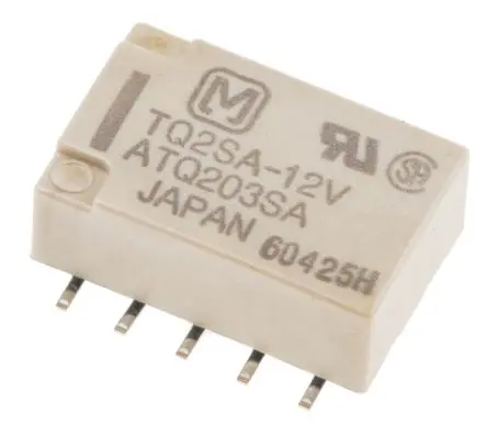 Produktfoto 1 von Panasonic TQ Signalrelais Oberfläche, 12V dc Spule, 1-poliger Umschalter, max. 1A, 125V ac / 110V dc,