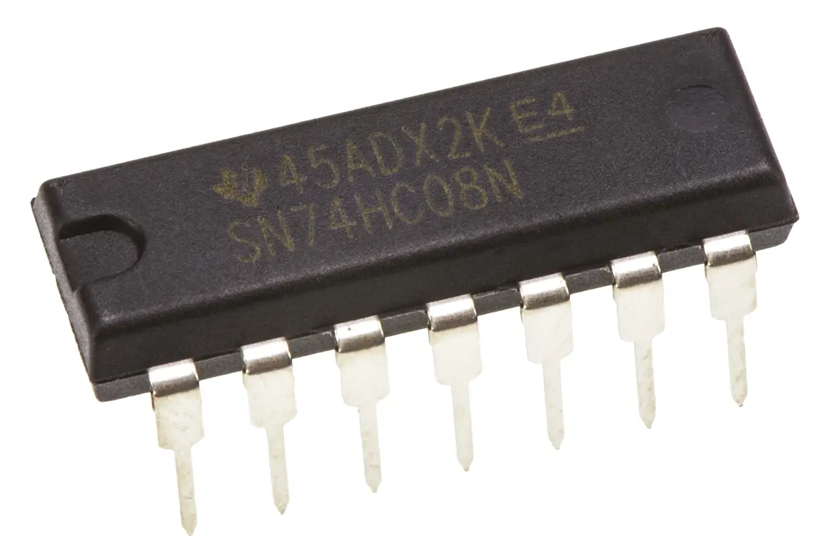 Produktfoto 1 von Texas Instruments Logikgatter, 4-Elem., UND, HC, Push-Pull, 5.2 mA, 14-Pin, PDIP, 2