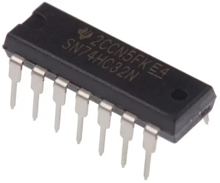 Produktfoto 1 von Texas Instruments Logikgatter, 4-Elem., ODER, HC, Push-Pull, 5.2 mA, 14-Pin, PDIP, 2