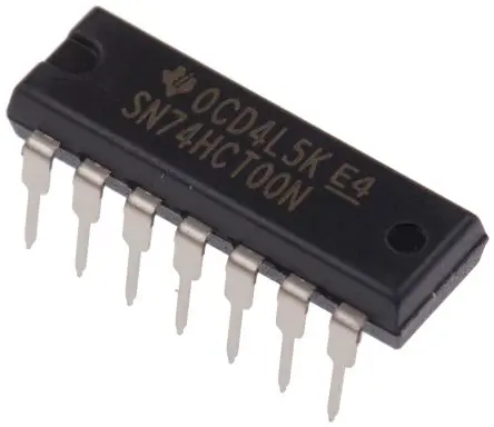 Produktfoto 1 von Texas Instruments Logikgatter, 4-Elem., NAND, HCT, Push-Pull, 4 mA, 14-Pin, PDIP, 2