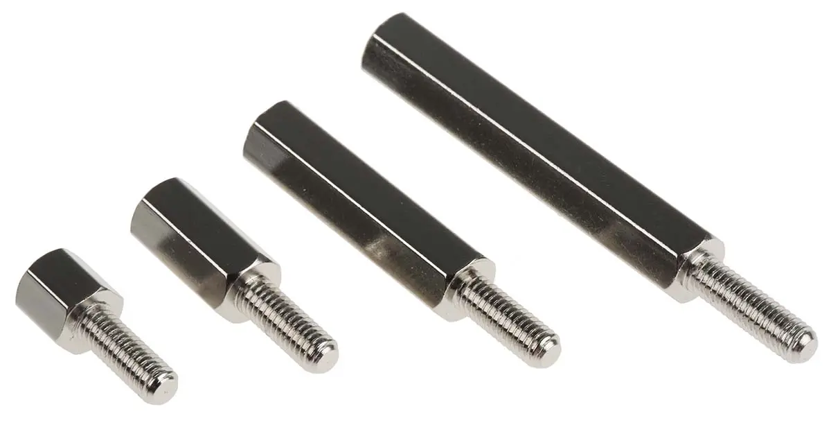 Produktfoto 1 von RS PRO Messing Stecker/Buchse Abstandhalter Abstandhalter und Abstandshalter Sortiment M3, 450 Stk.