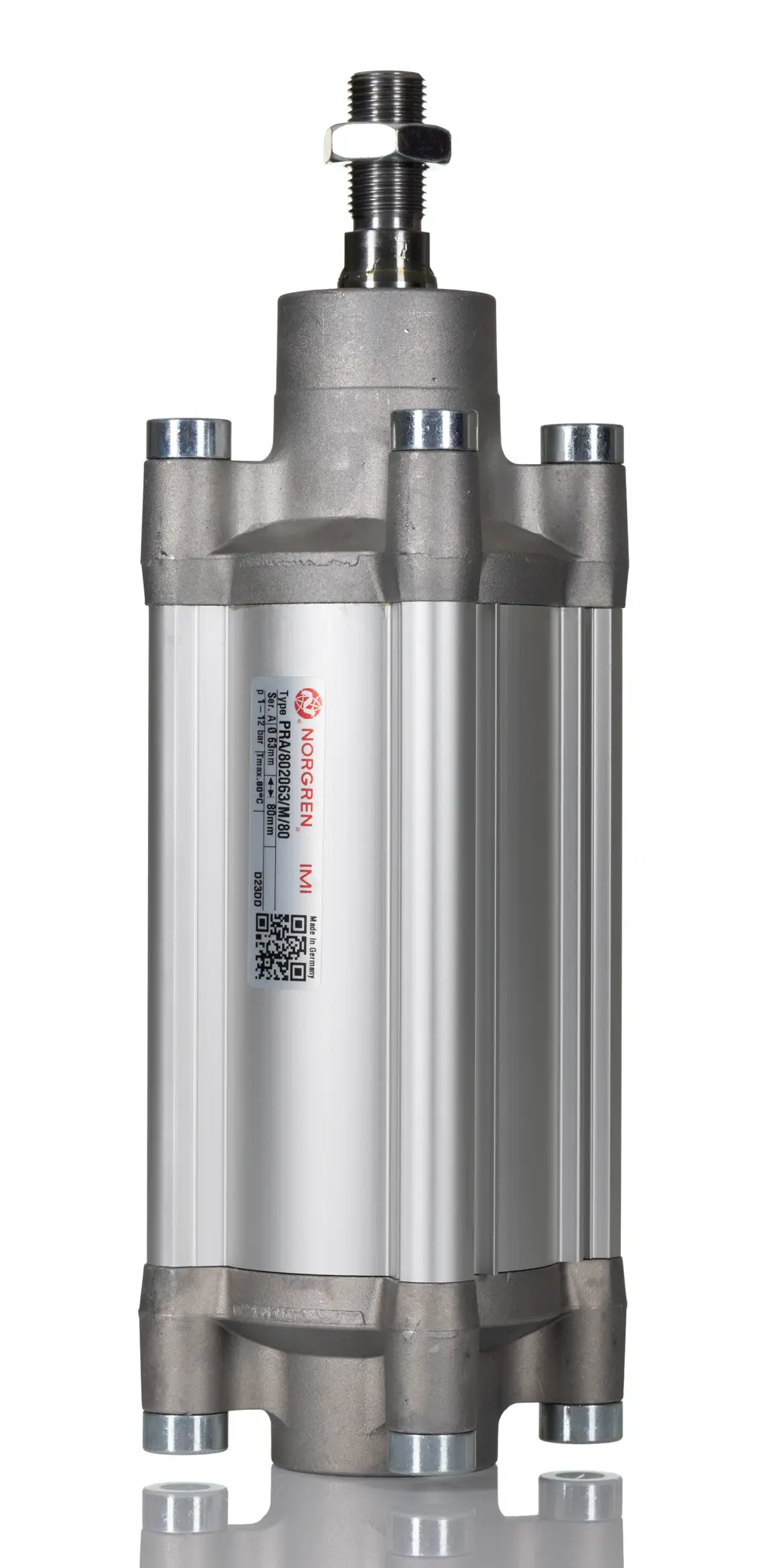 Produktfoto 1 von Norgren PRA 802063 Doppeltwirkender Zylinder 80 mm Doppeltwirkend, Bohrung Ø 63 mm, bis 12 bar