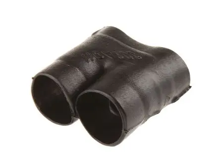 Produktfoto 1 von TE Connectivity 301A0 Wärmeschrumpfschlauch, T-Gelenk, Flüssigkeit resistentes Elastomer, Schwarz 6.6 mm, 2-Wege