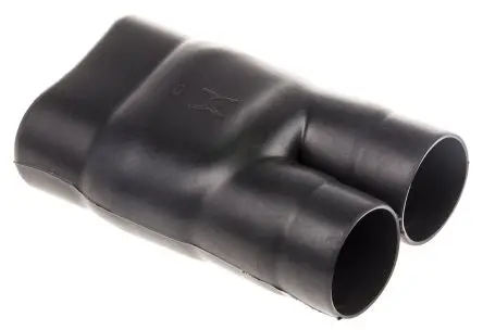 TE Connectivity 383A0 Wärmeschrumpfschlauch, Y-Verbindung, Flüssigkeit resistentes Elastomer, Schwarz 38.6 mm, 2-Wege