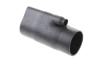 Produktfoto 1 von TE Connectivity 342A0 Wärmeschrumpfschlauch, 45° seitliche Durchführung, Flüssigkeit resistentes Elastomer, Schwarz 26.9